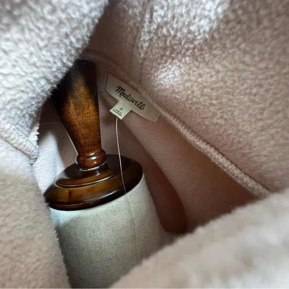 Madewell • Roseann (Re)sourced Sherpa Popover Oversized Fleece Pale Pink S NWT - Picture 7 of 8